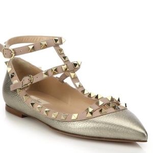 Rockstud Metallic Leather